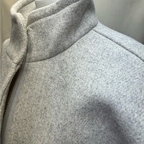 J Crew Italian Stadium Cloth Wool Blend  Coat Size 12 Color Heather Dusk - Picture 9 of 16